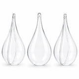 Set of 3 Clear Plastic Waterdrop Ornaments 4.3 Inches (109 mm)