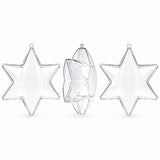 Set of 3 Clear Plastic Hexagon Ornaments 4 Inches