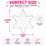 Set of 3 Clear Plastic Hexagon Ornaments 4 Inches