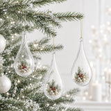 Set of 3 Clear Plastic Waterdrop Ornaments 4.3 Inches (109 mm)