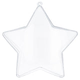 Set of 3 Clear Plastic Star Ornaments 4 Inches