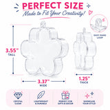 Clear Plastic Flower Ornament  3.55 Inches (90 mm)