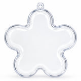 Clear Plastic Flower Ornament  3.55 Inches (90 mm)