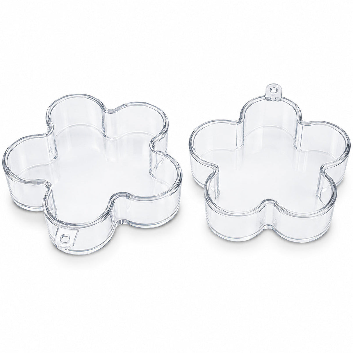Clear Plastic Flower Ornament  3.55 Inches (90 mm)