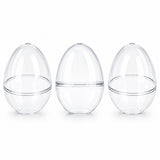 Set of 3 Clear Plastic Standing Egg Ornaments 3.58 Inches (91 mm)