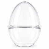 Set of 3 Clear Plastic Standing Egg Ornaments 3.58 Inches (91 mm)