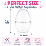 Set of 3 Clear Plastic Standing Egg Ornaments 3.58 Inches (91 mm)