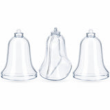 Set of 3 Clear Plastic Bell Ornaments 3.7 Inches (94 mm)
