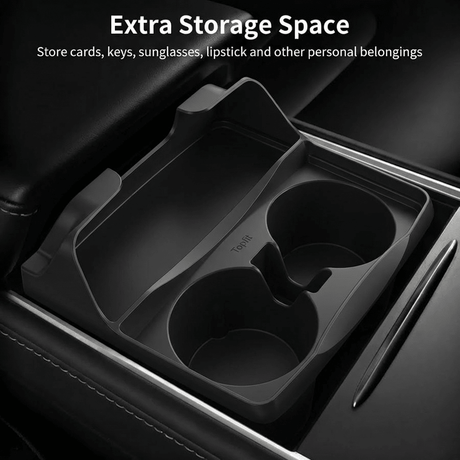 Silicone Center Console Cup Holder Insert for Model 3 & Model Y | Anti-Spill