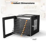 10 Stainless Steel Trays Dryer with 10 Presets-Black