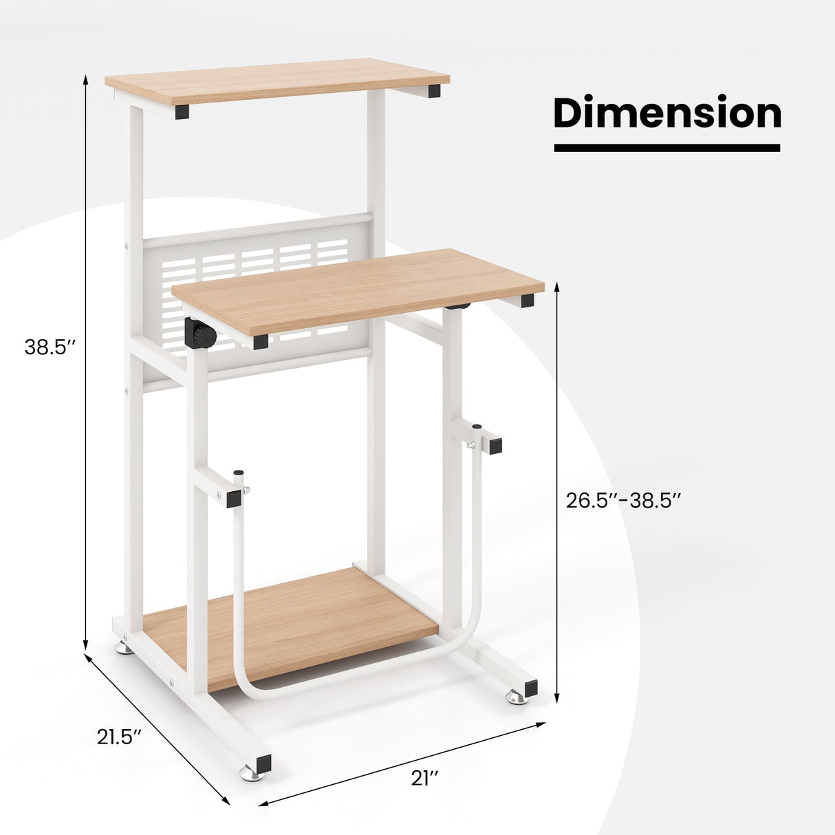 Escritorio de pie para espacios pequeños, escritorio sit-stand con altura de tablero ajustable