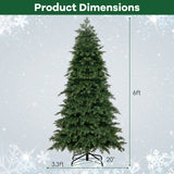 Árbol de Navidad Artificial Preiluminado de 6/7.5 pies con 11 Modos y Base de Metal