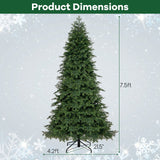Árbol de Navidad Artificial Preiluminado de 6/7.5 pies con 11 Modos y Base de Metal