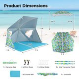 Sombrilla de Playa con Protección Solar UPF50+ y Bolsa de Transporte Portátil - Azul