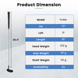 Putter de golf con funda de cabeza de 35 pulgadas estilo mazo putter para diestros