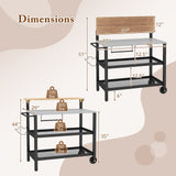 Carro bar con superficie abatible y ganchos para cocina