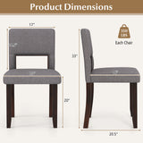 Set of 2 Wooden Dining Chair with Acacia Wood Frame Padded Seat and Back