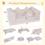9-Piece Climb and Crawl Foam and Floor Playset with Breathable Suede Fabric