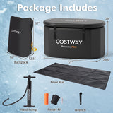 Bañera de hielo XL 129 Gal Oval con tapa y bomba manual para atletas