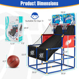 Juego de baloncesto arcade para niños con 4 balones y bomba de aire