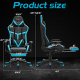 Reclining Racing Chair with Lumbar Support Footrest