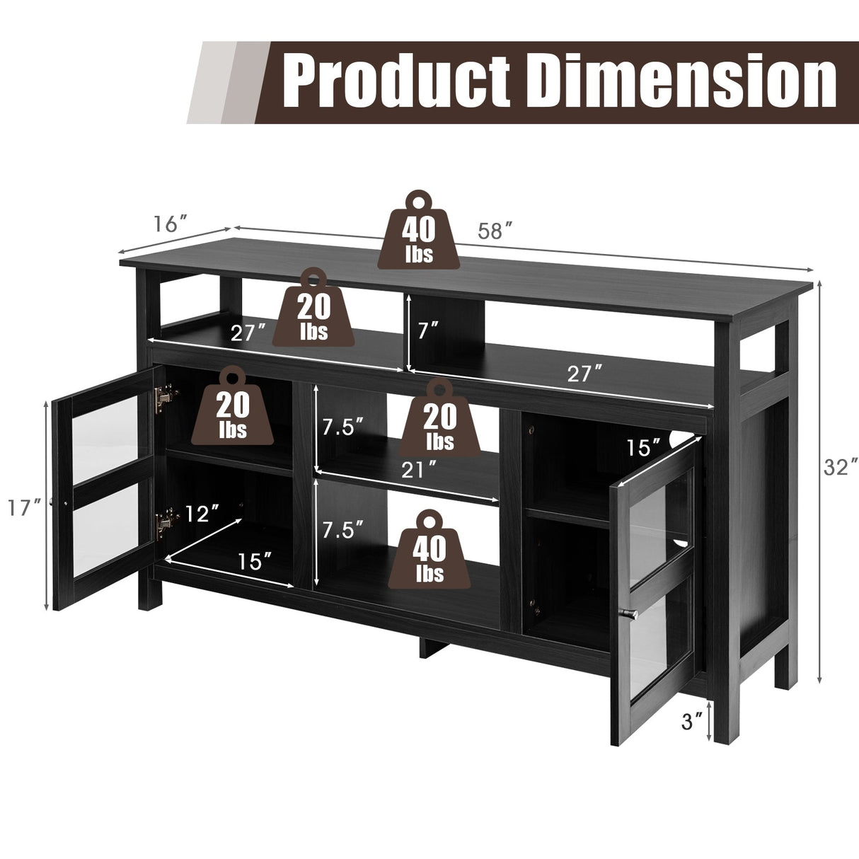 Mueble para TV de 58 pulgadas