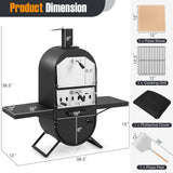 Horno de Pizza Exterior con Cubierta de Tela Oxford 600D Piedra para Pizza de 12 Pulgadas y Parrilla de Cocción