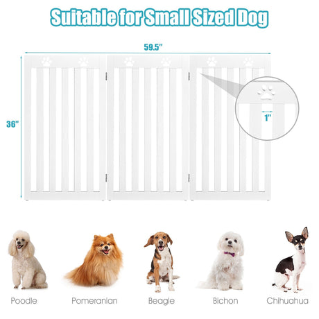 Puerta para mascotas independiente plegable de madera de 36 pulgadas con bisagra flexible de 360°