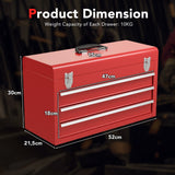Caja de herramientas portátil para mecánico de garaje con 3 cajones