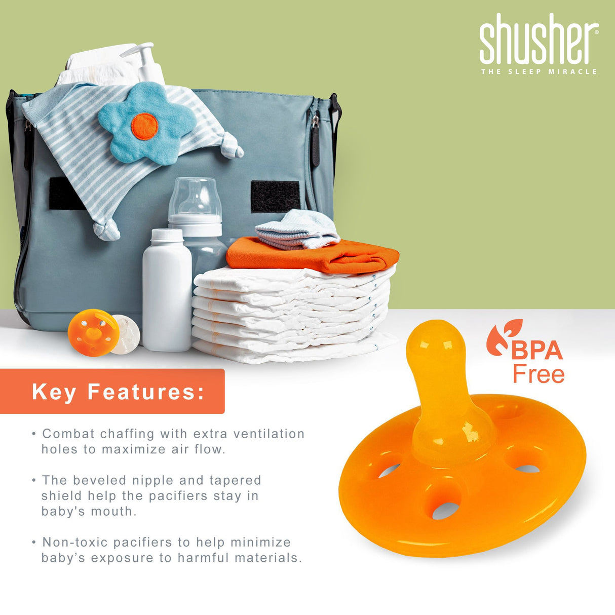 Máquina de sonido de peluche de perezoso Baby Shusher + paquete de 2 chupetes Shushie