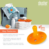 Máquina de sonido de peluche de perezoso Baby Shusher + paquete de 2 chupetes Shushie