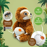Máquina de sonido de peluche de perezoso Baby Shusher + paquete de 2 chupetes Shushie