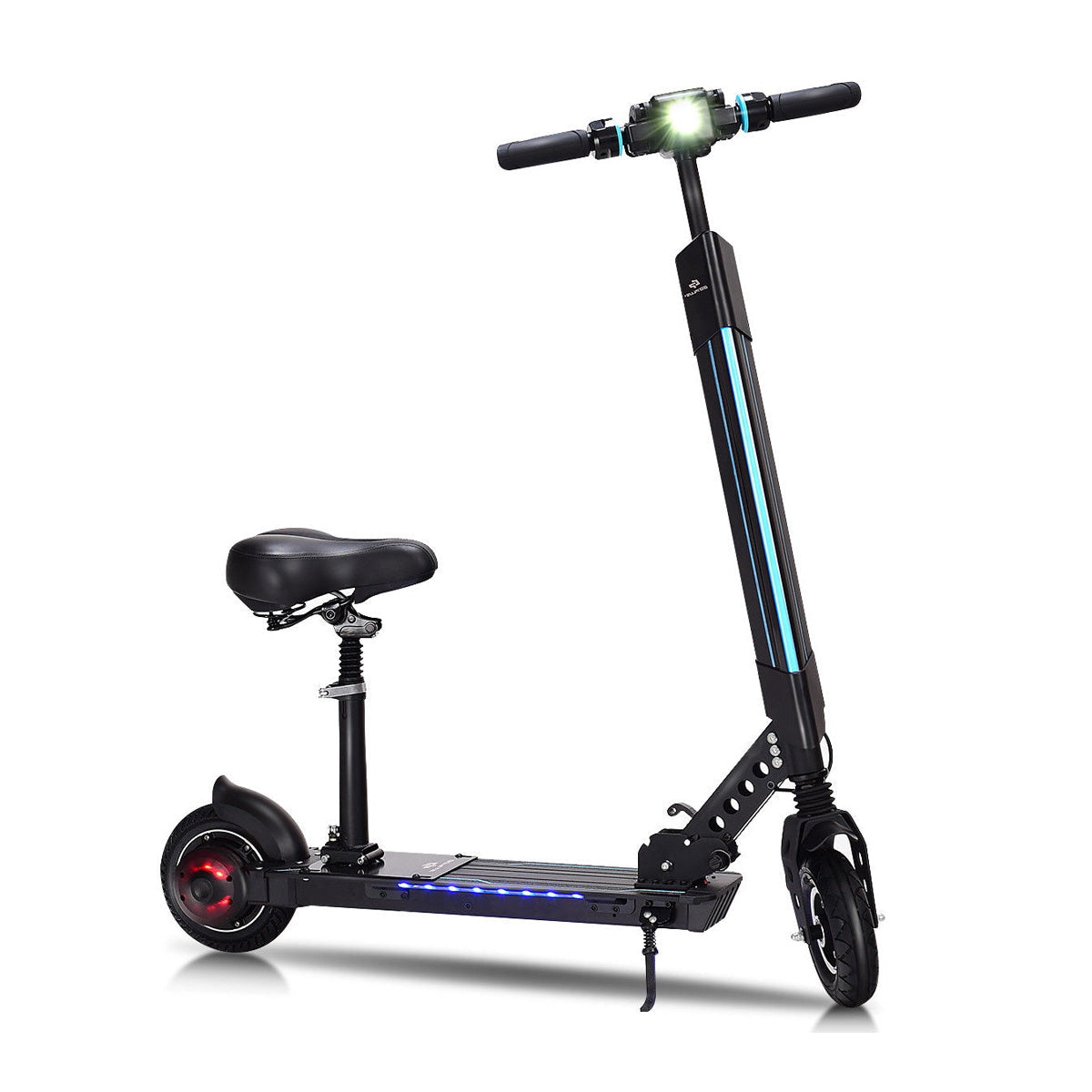 Patín eléctrico plegable con asiento extraíble e iluminación LED