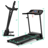 1.0 HP Cinta de Correr Plegable con Soporte Eléctrico para Energía Móvil