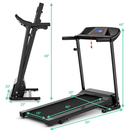 1.0 HP Cinta de Correr Plegable con Soporte Eléctrico para Energía Móvil