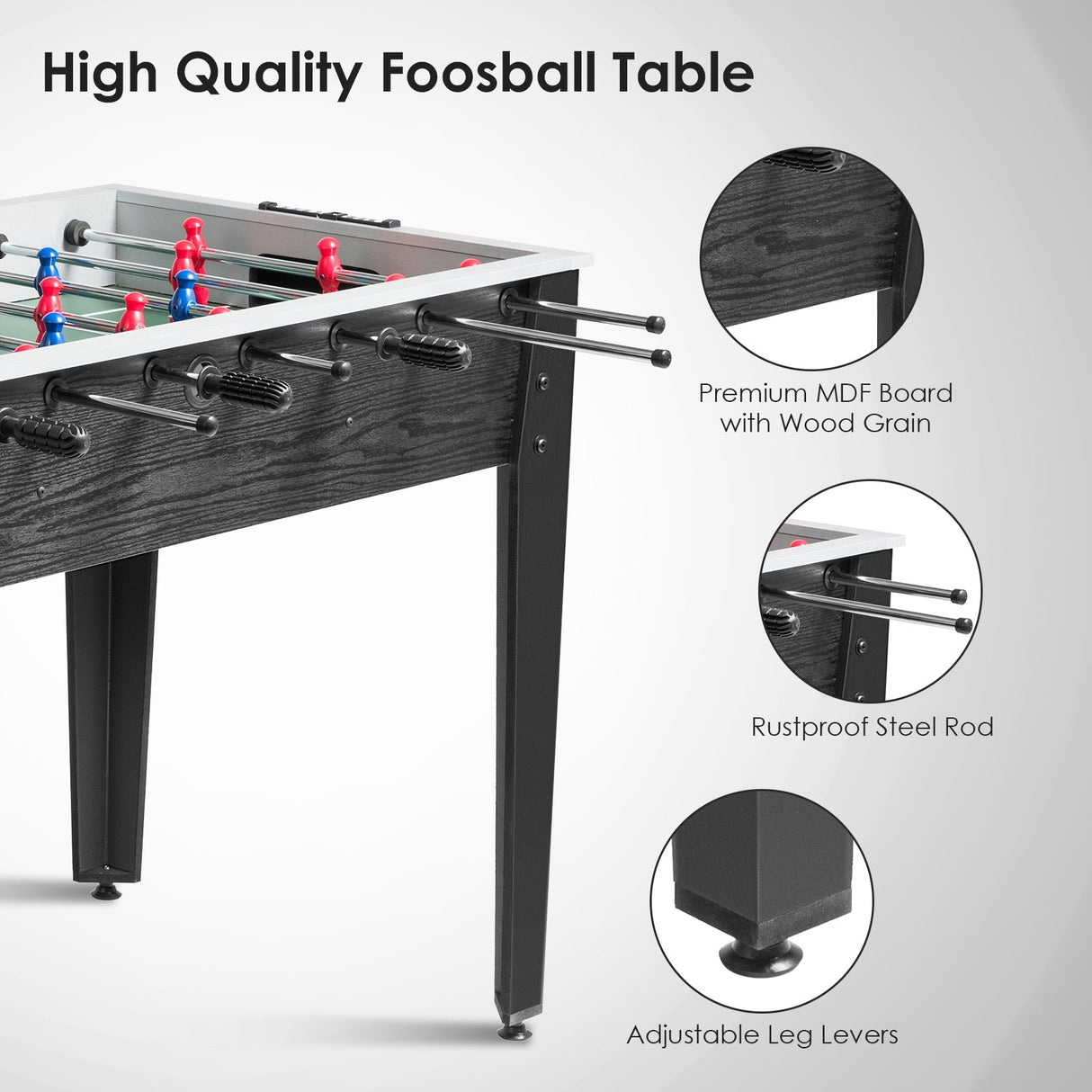 Mesa de Futbolín de Madera de 48 Pulgadas, Tamaño de Competición, para Recreación en Casa