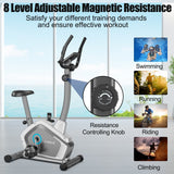 Bicicleta estática vertical magnética con resistencia de 8 niveles