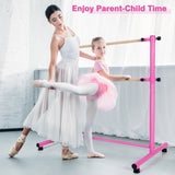 47 Inch Double Ballet Barre with Anti-Slip Footpads