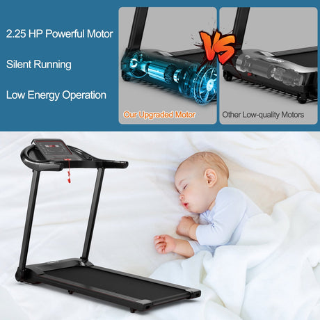 Cinta de Correr Eléctrica Plegable de 2.25HP con Pantalla LED HD y Altavoz con Control por APP