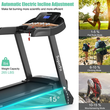 Cinta de Correr Eléctrica Plegable de 3,75 HP con Inclinación Automática, 12 Programas y Control por Aplicación