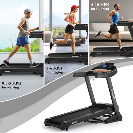 Cinta de Correr Eléctrica Plegable de 3,75 HP con Inclinación Automática, 12 Programas y Control por Aplicación