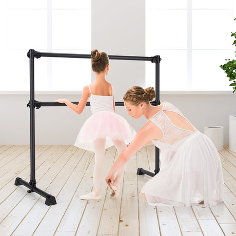 Barra doble de ballet de 4 pies con altura ajustable