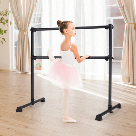 Barra doble de ballet de 4 pies con altura ajustable