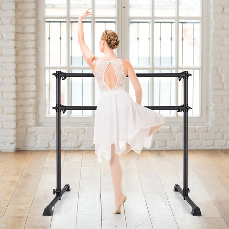 Barra doble de ballet de 4 pies con altura ajustable