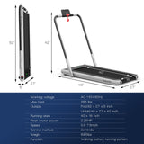 Cinta de Correr Plegable 2 en 1 con Control Remoto y Pantalla LED-Plateada