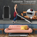 Cinta de Correr Plegable 2 en 1 con Control Remoto y Pantalla LED-Plateada