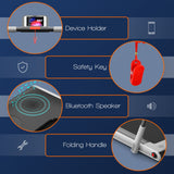 Cinta de Correr Plegable 2 en 1 con Control Remoto y Pantalla LED-Plateada