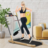 Cinta de Correr Plegable 2 en 1 con Control Remoto y Pantalla LED-Dorada