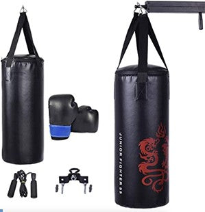 Set de boxeo con saco de boxeo lleno de 5 piezas de 40 libras con cuerda de saltar y guantes