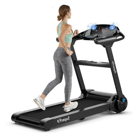 Cinta de correr plegable de 2.25HP con altavoz Bluetooth - Negro